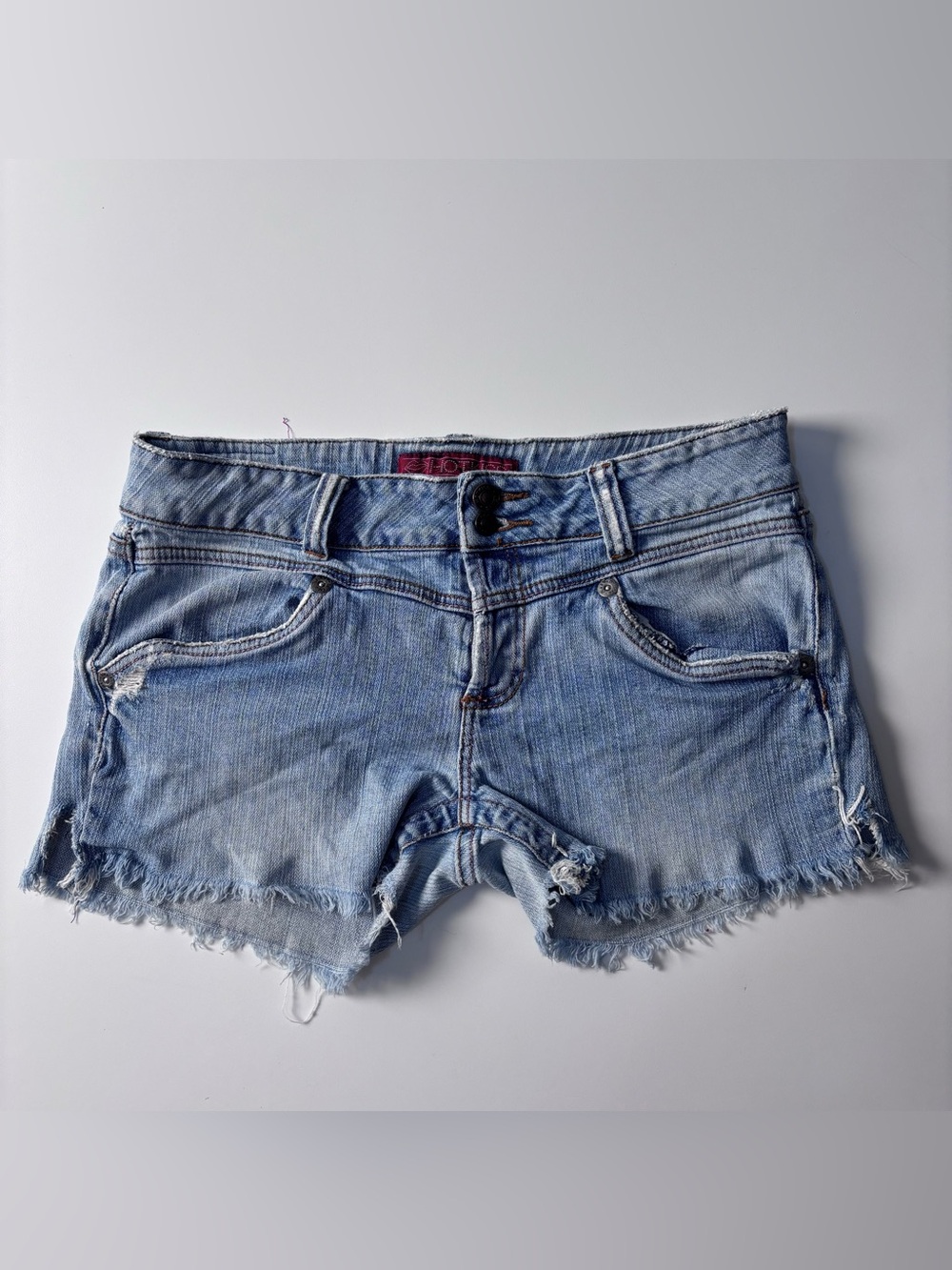 Y2K Hot Kiss Denim Distressed Denim Cutoff Shorts